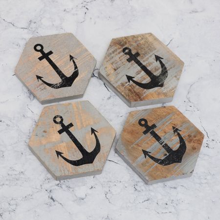 Adorning Coasters Made from Finest-Quality Wood - Pack of 4